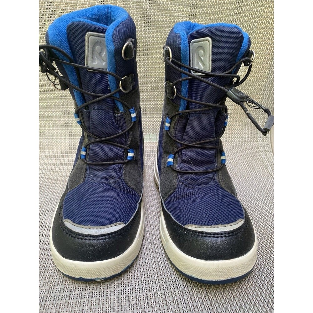 Reima TEC Kids Snow Boots Blue Lace-Up Mid Top US 13 EU31